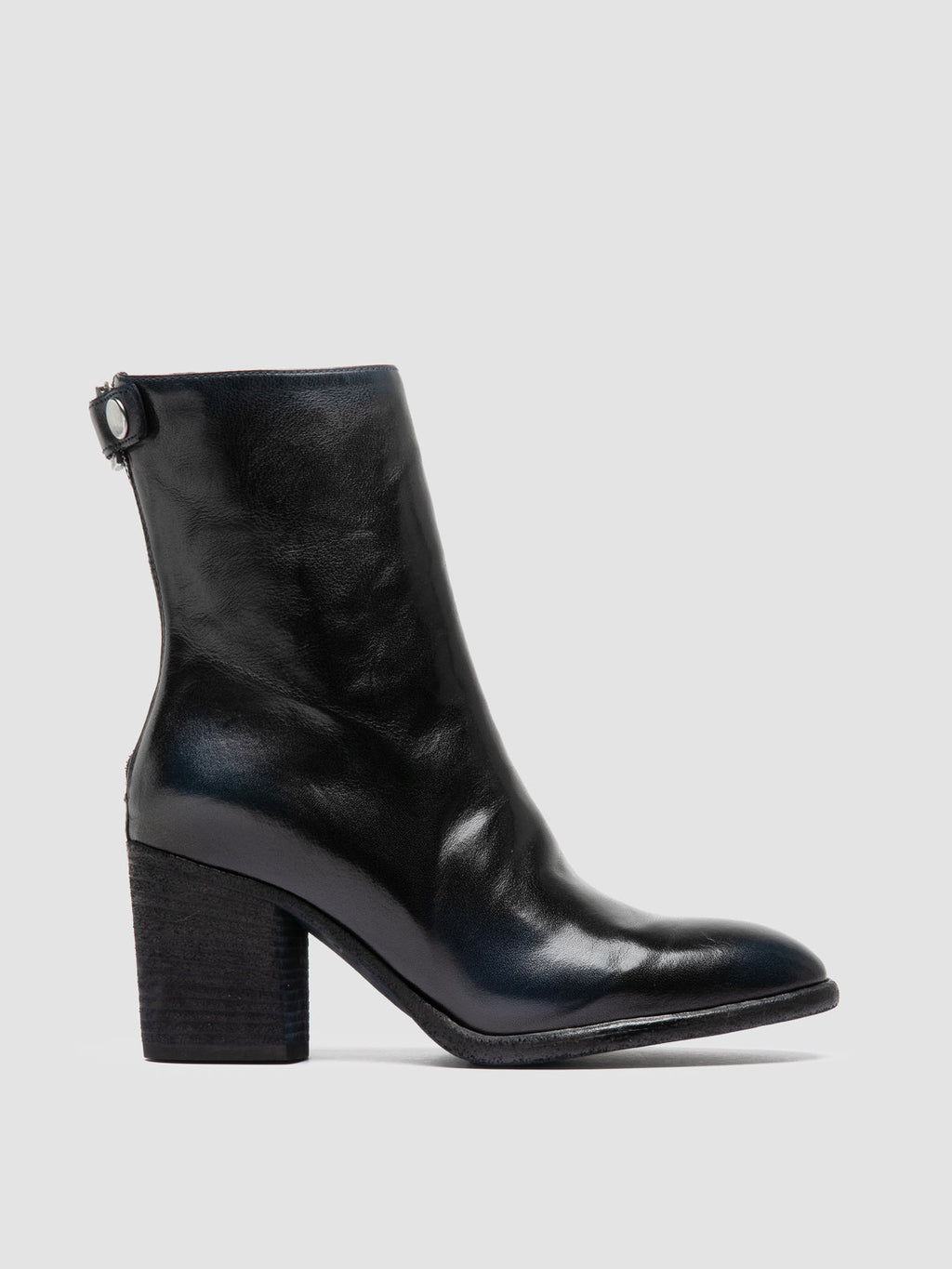 DELICE 002 - Black Leather Zip Boots - image 1,side view