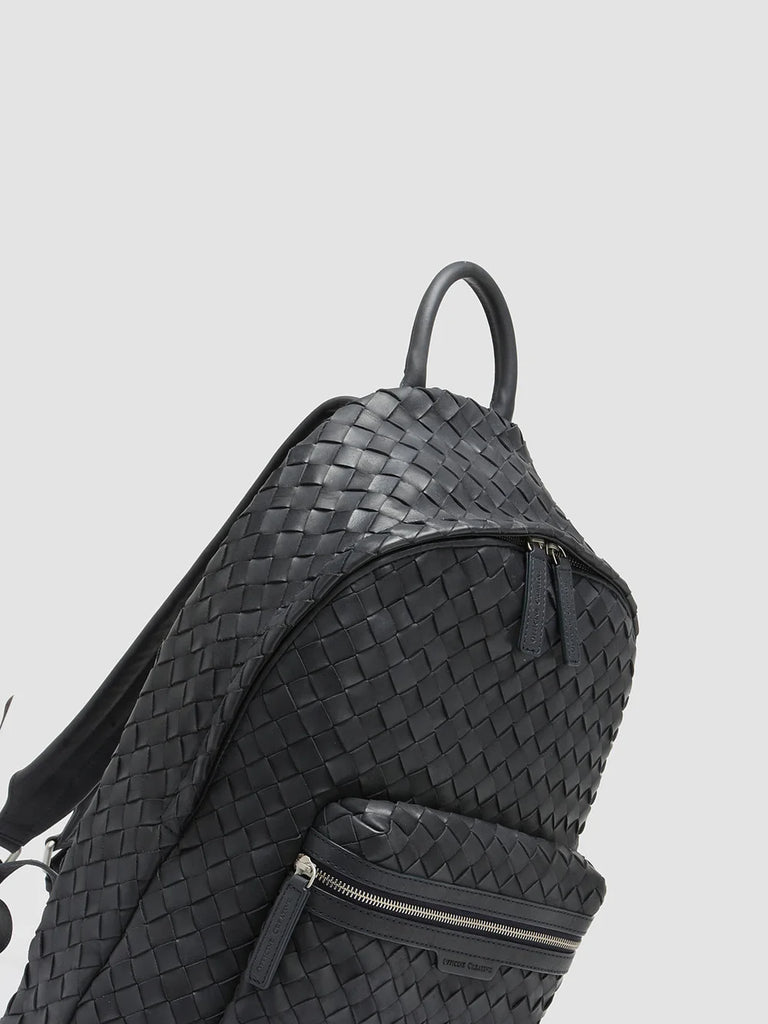 ARMOR 04 - Navy Leather Backpack-hover