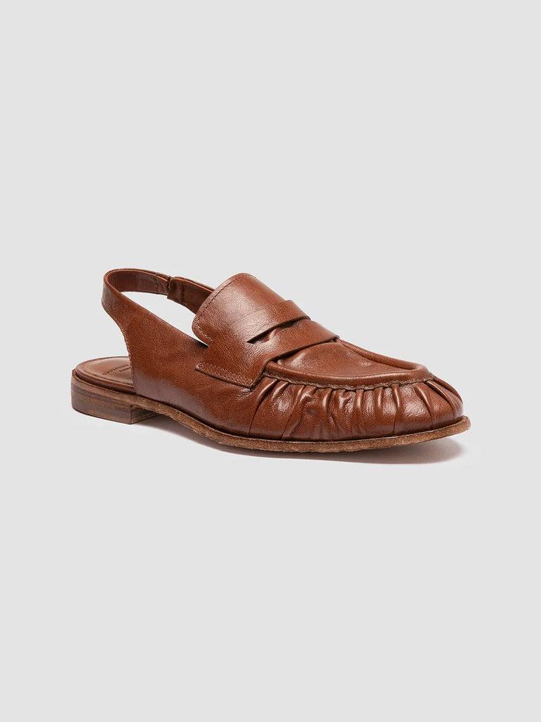 Women's Brown Leather Slingback Sandals: SOLITUDE 102 Officine Creative - 3