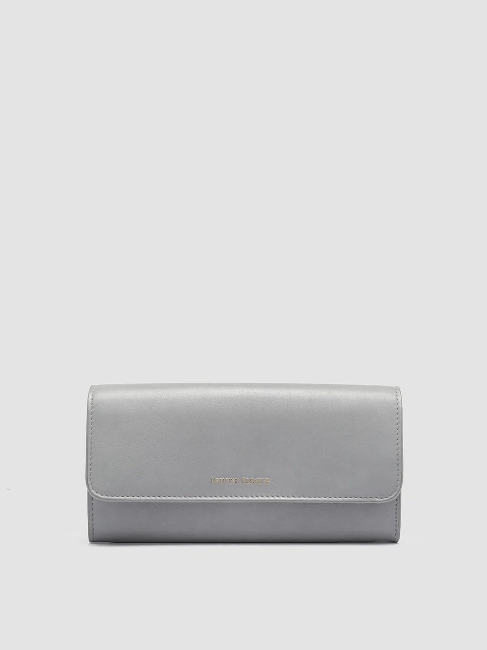 POCHE 09 - Grey Leather Wallet - image 1,side view