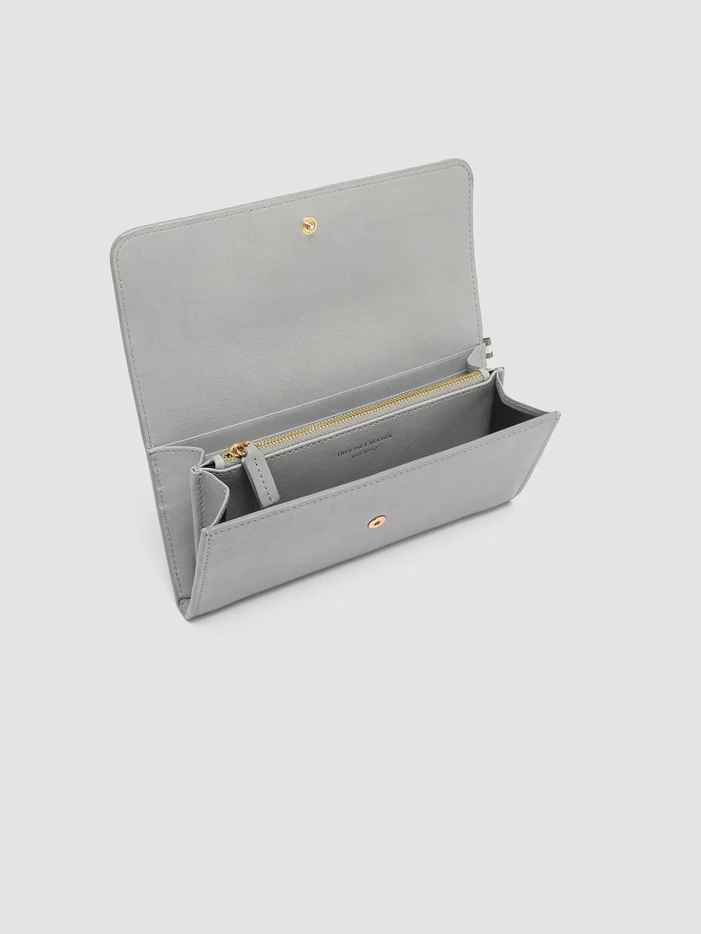 POCHE 09 - Grey Leather Wallet - image 2,side view