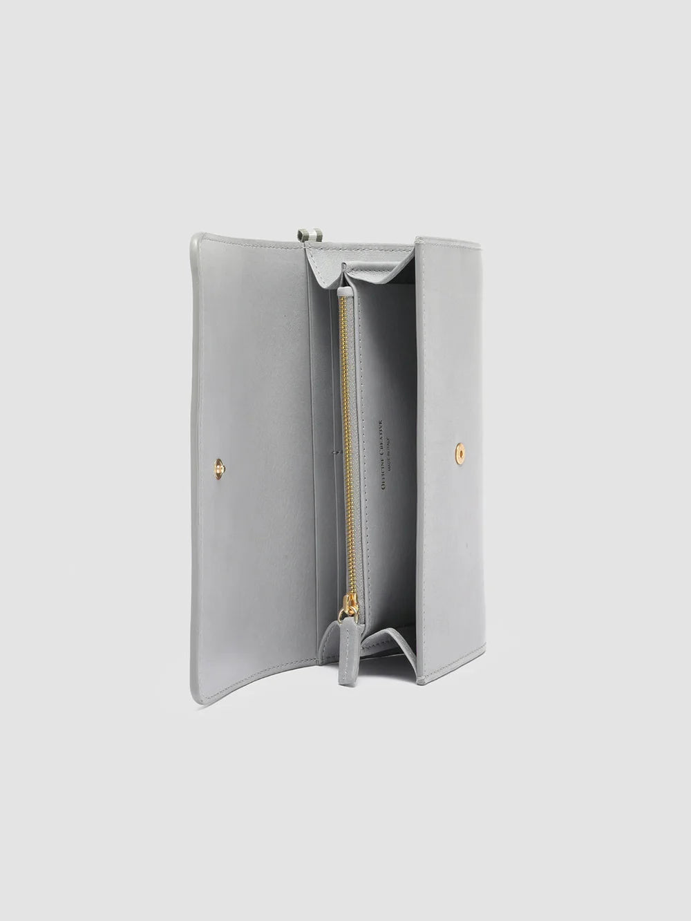 POCHE 09 - Grey Leather Wallet - image 5,side view