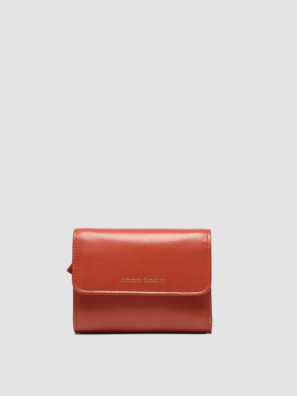 POCHE 10 - Red Nappa Leather Trifold Wallet - image 1,side view