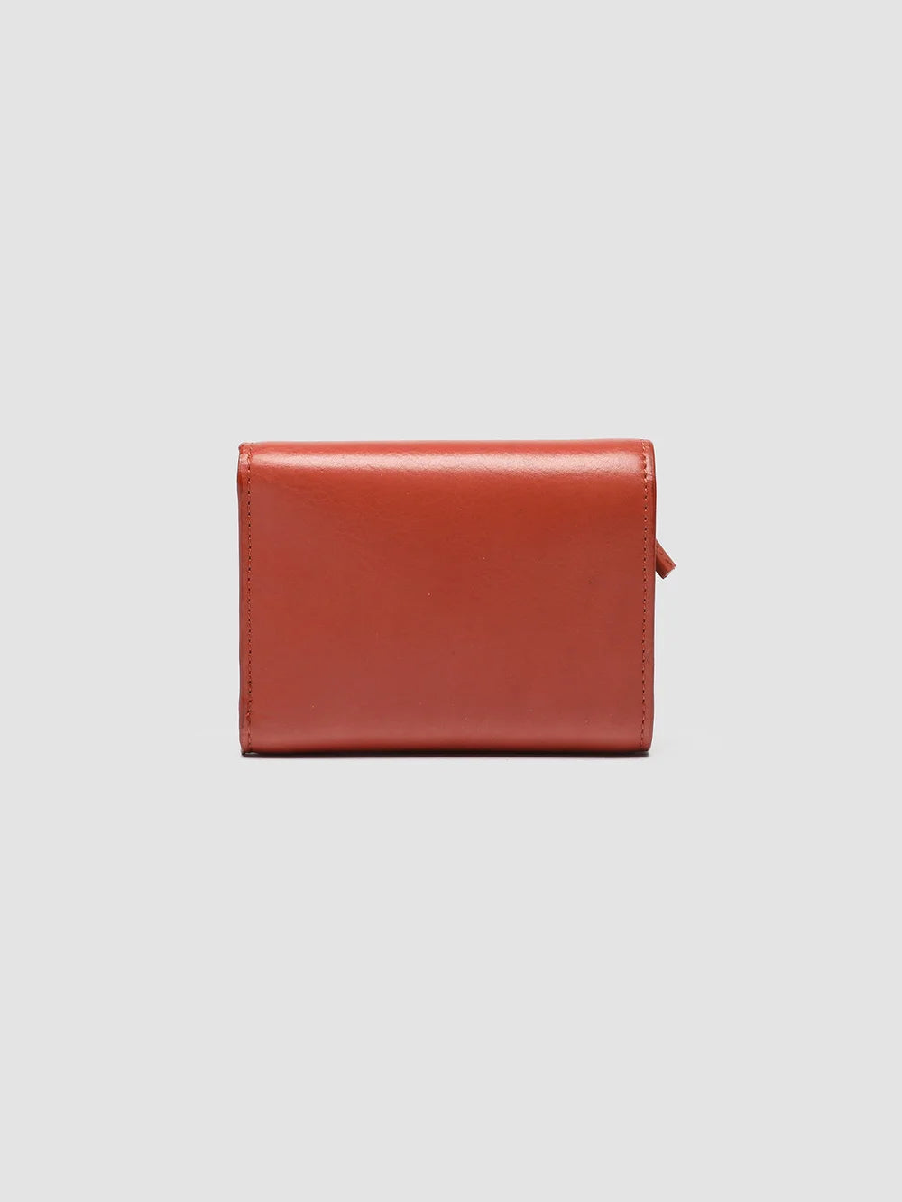 POCHE 10 - Red Nappa Leather Trifold Wallet - image 3,side view