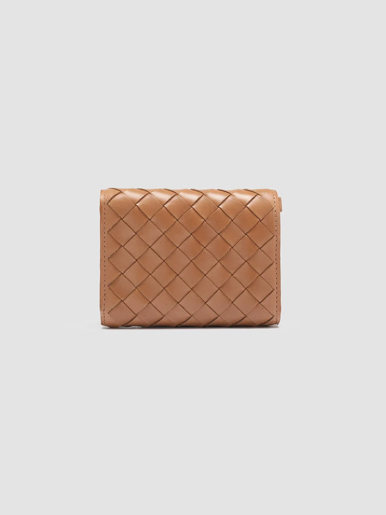 Women's Light Brown Leather Trifold Wallet: POCHE 110 Officine Creative - 3