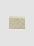 POCHE 110 - Ivory Woven Leather Trifold Wallet - thumb image 3,side view