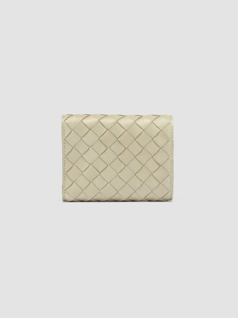Women's Ivory Leather Trifold Wallet: POCHE 110 Officine Creative - 3
