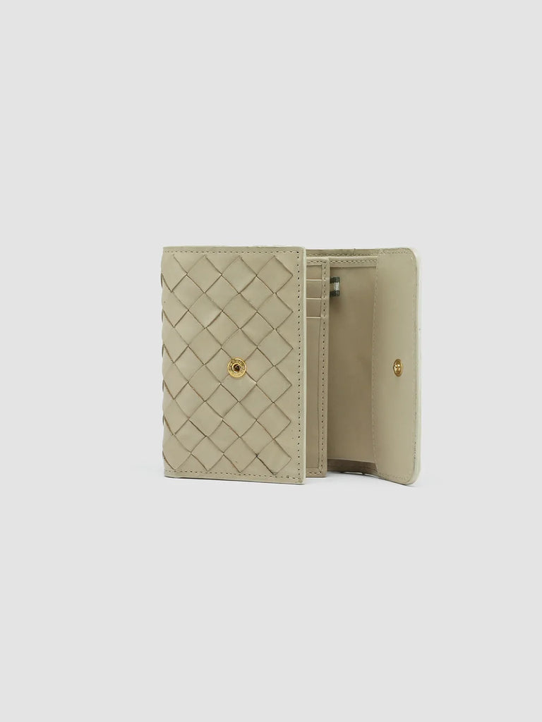 Women's Ivory Leather Trifold Wallet: POCHE 110 Officine Creative - 5