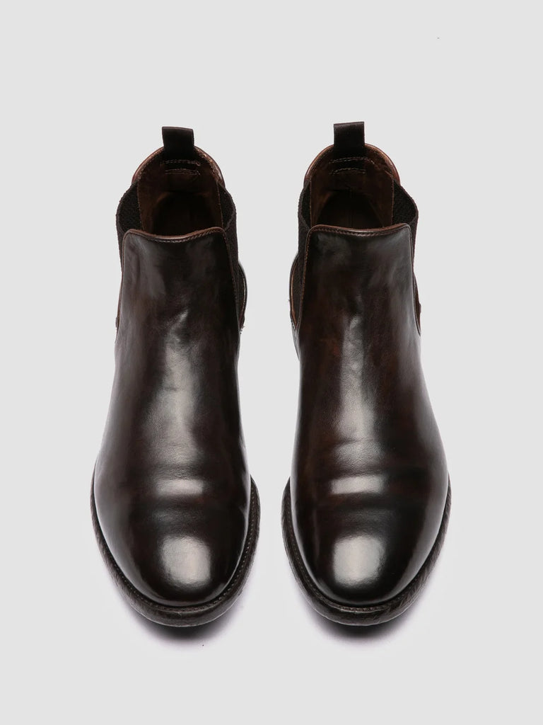 Men's Brown Leather Chealsea Boots: PRINCE 617 Officine Creative - 2