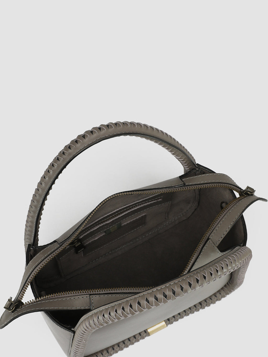 CABALA 107 - Grey Leather Bag - image 6,side view