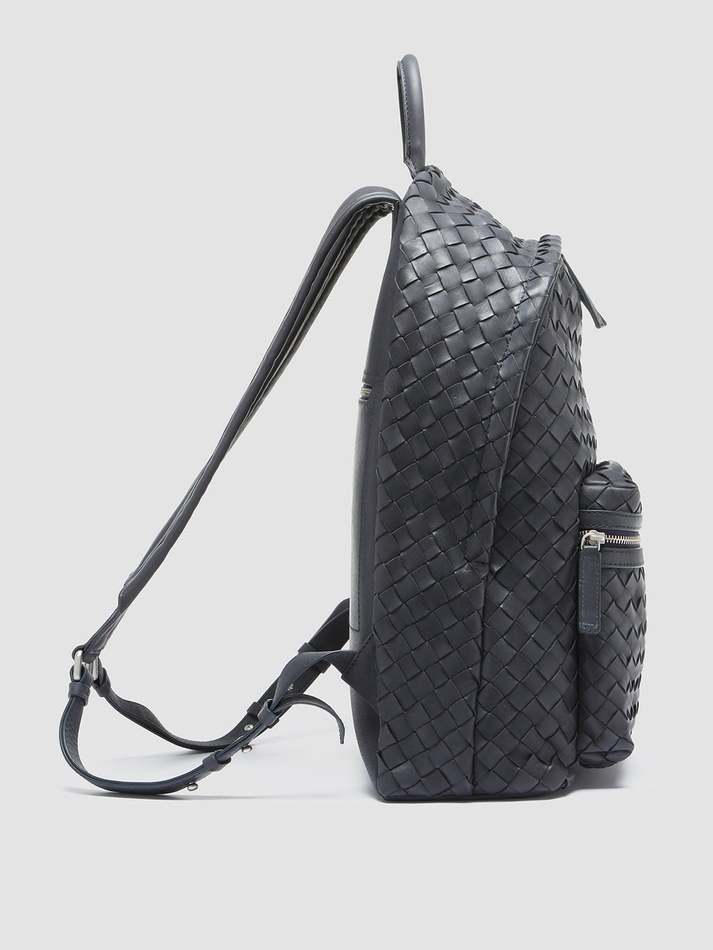 ARMOR 04 - Navy Leather Backpack - image 3,side view