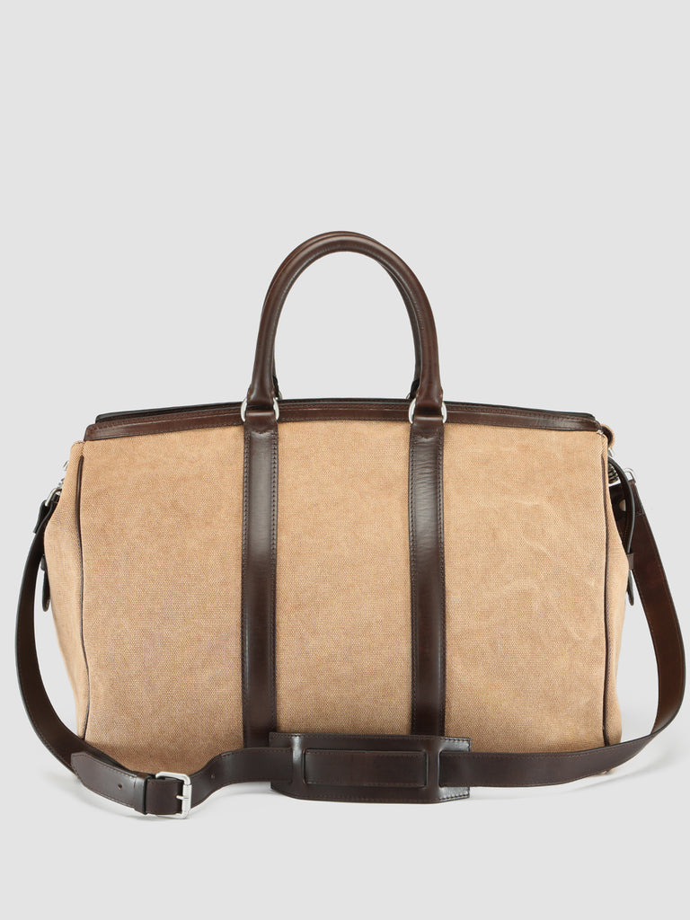 QUENTIN 009 -  Dark Brown Canvas and Leather Bag