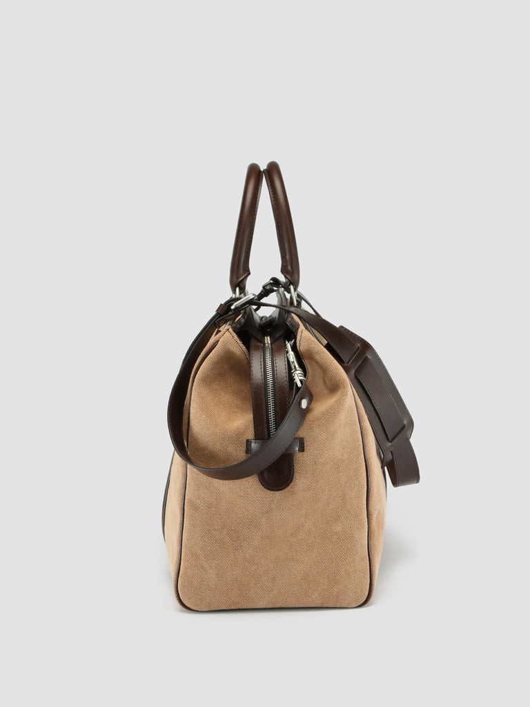 QUENTIN 009 -  Dark Brown Canvas and Leather Bag